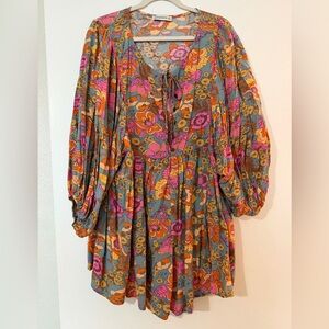 Vibrant Floral Long Sleeve Romper